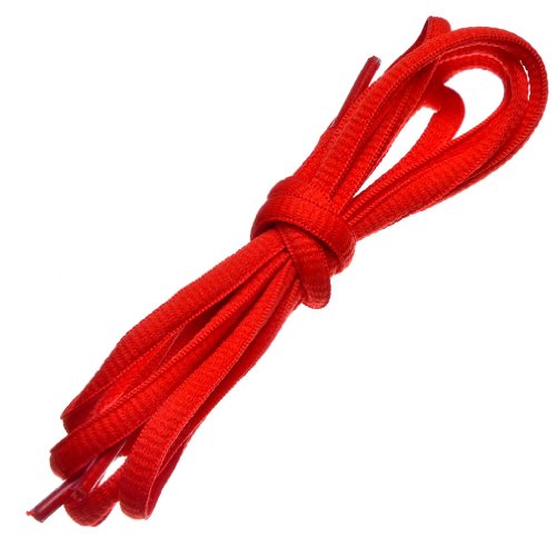 BIRCH s Oval Shoelaces 27 Colors Half Round 1 4  Shoe Laces 4 Different Lengths (37  (94cm) - M, Red)