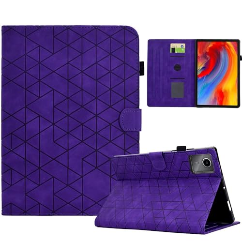Étui violet Lenovo Tab K11 Gen 2 11.0 en cuir avec fentes portefeuille