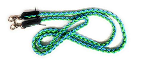 Viva Nature Handgeflochtene Zügel bunt englisch ca 2,70m Flechtzügel Flechleine Pferd Reiten … (blau grün) Cover