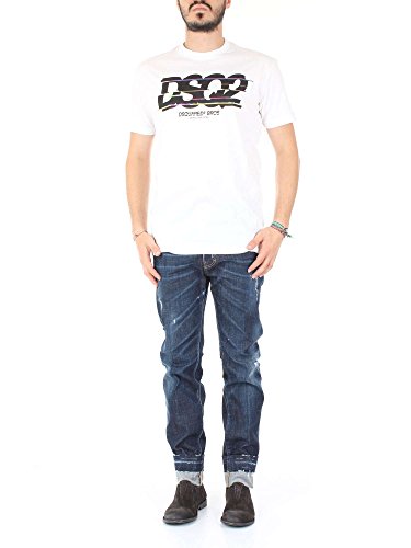 Dsquared2 Camisedade Manga Corta Cuello Redondo Hombre Nuevo Blanco EU XL (UK XL) S74GD0424S22427100