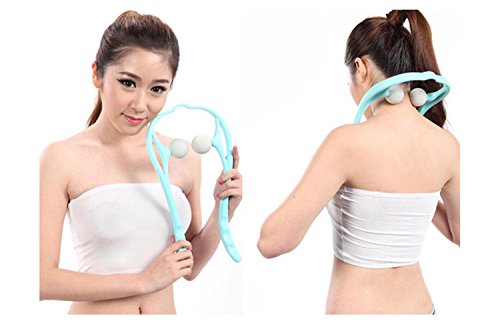 KI Store Handheld Massage Stick Roller Muscle Massager Relaxer Slimming Tool for Neck, Back, Legs, Waist, Shoulder Pain Reliever (Pink)