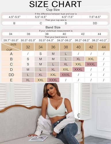 Image of Avidlove Bras for Women Seamless Bra Full Coverage T Shirt Bralettes V Neck Wireless Bra Comfortable Brassiere