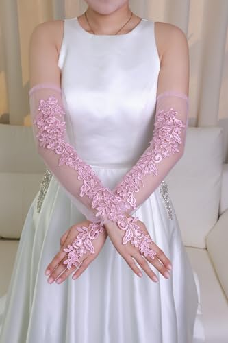 Women's Lace Fingerless Gloves Bridal Elbow Length Long Gloves Opera Evening Wedding Tea Party Prom Cosplay 1920s2
