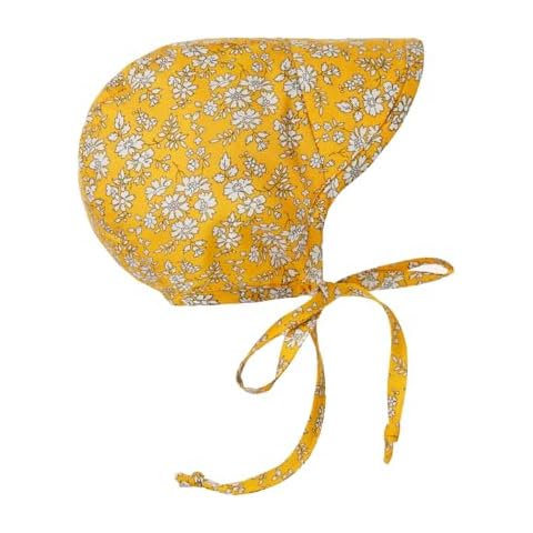 Baby Sun Hat UPF 50+ UV Brimmed Cotton Bonnet for Boys Girls Child hat Baby Kids Cap Sunscreen Sunhat yelloe M Yellow Cover