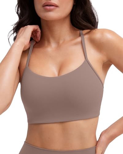Image of PAVOI ACTIVE Yoga Racerback Bras for Women - Buttery Soft Low Support Scoop Neck Y-Back Thin Strap Sports Bra - FlexFlow