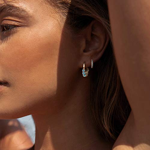 Fettero Gold Huggie Hoop Earrings for Women Gold Plated Dainty Hypoallergenic Earrings Hoop Beaded/Circle/Spike/Snake/Heart/Lightning/CZ - Image 3