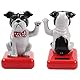 Solarbetriebener Schaukelhund, fröhlicher, liebenswerter Winkehund mit Schwingarm, Auto-Armaturenbrett, Wackelkopf-Dekoration, niedlicher Hund, schüttelndes Ornament, (Black White Dog)