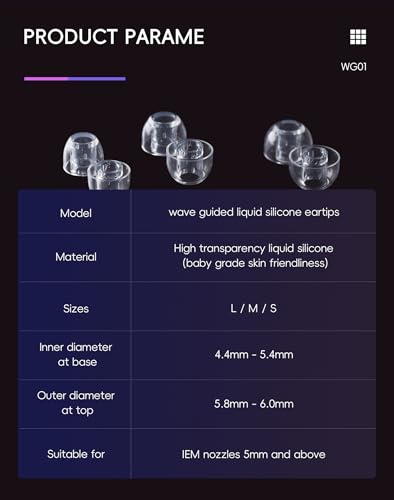 Image of HiBy WG01 Earbud Tips Wave Guided Liquid Silicone Eartips Replacement 3set