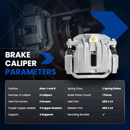 Image of Rear Brake Caliper Assembly Replaces for 18-B4726 18-B4727, Compatible with Cadillac DeVille 2000-2002 4.6L, for Escalade 1999-2000 5.7L, Compatible with Chevy Tahoe Silverado 1500 2000-2001