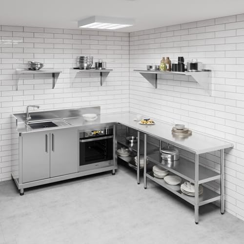 Image of AmGood 48 inch Long X 18 inch Deep Stainless Steel Wall Shelf | NSF Certified | Appliance & Equipment Metal Shelving | Kitchen, Restaurant, Garage, Laundry, Utility Room