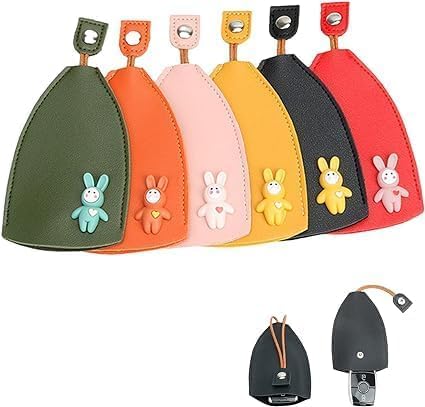 Bunny Creative Car Key Case| Divine Power Key Storage Holder Bag| PU Leather Smart Key Case Cover with Metal Ring| Pull-Out Cute Large-Capacity Key Case| Portable Key Pouch-image-42