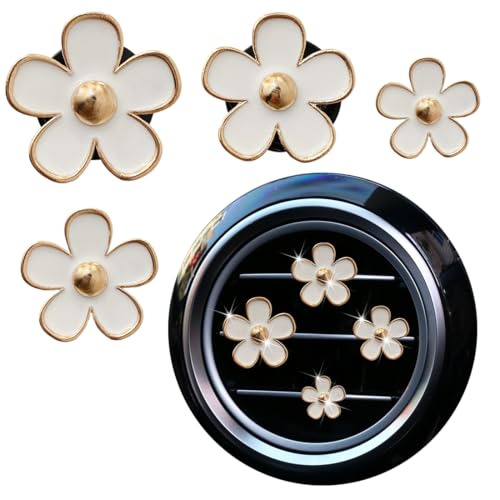 WeddHuis 4 Pièces Diffuseur de Voiture Clip Parfumé Sortie d'Air Accessoire de Décoration Intérieure avec 2 Tablettes d'Aromathérapie