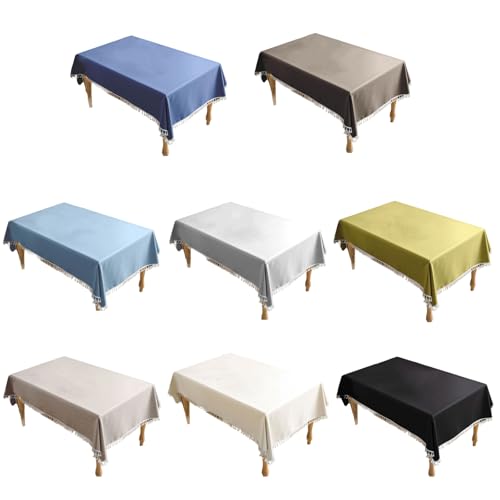 Nappe en coton et lin rectangulaire pour table de salle à manger - 6
