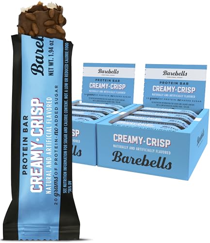 Barebells Protein Snacks Bars Creamy Crisp - 12 Count,Pack of 2-1.9oz Bars 55g of High Protein - Chocolate Protein Bar with 1g of Total Sugars - Perfect on The Go Protein Snack & Breakfast Bars