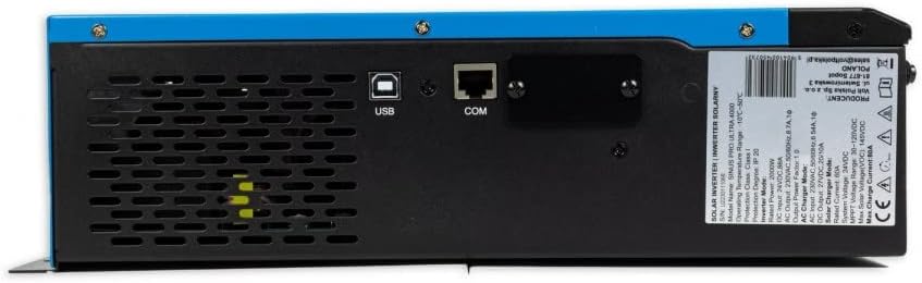 Rear view of the Volt Polska Sinus PRO ULTRA 4000 Solar Inverter with communication ports