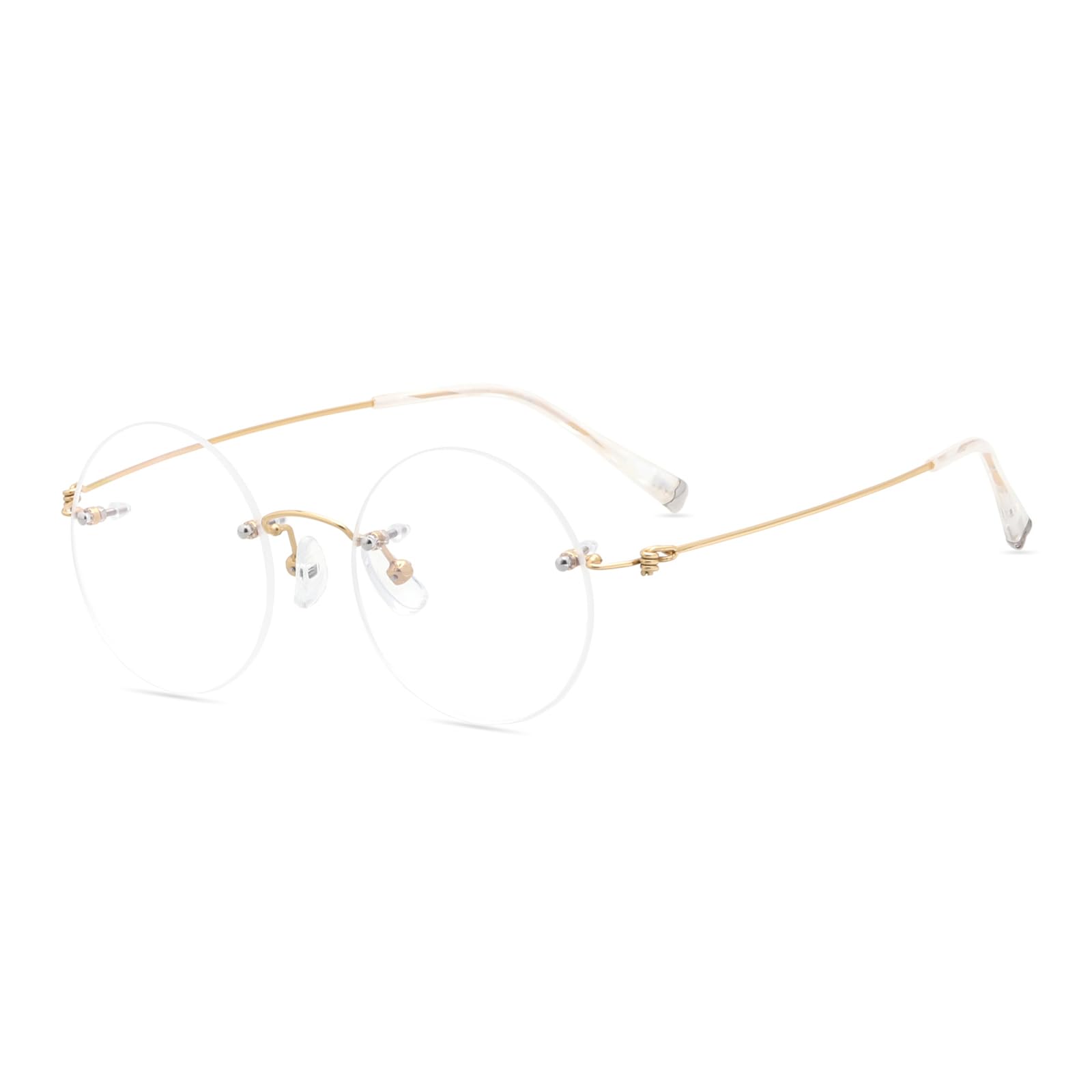 HELES Lunettes de lecture sans monture pour femme - Monture légère en titane - Verres en polycarbonate avec filtre de lumière bleue
