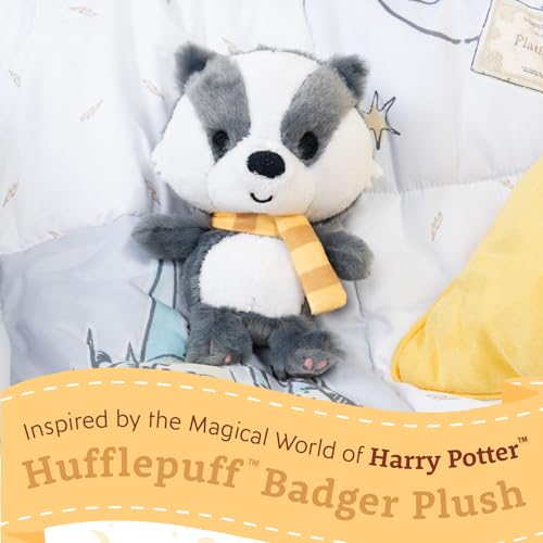 Image of Kids Preferred Harry Potter Hufflepuff Badger Plush Stuffed Animal with Yellow Stripped Scarf Hogwarts House Collectible for Babies, Toddlers, and Kids 6 Inches