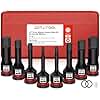GETLITOOL 1/2" Force Hexagon socket impact wrench nuts set, 8 pieces S2 steel Hexagon bit socket set HX 5mm - 19mm, length 78mm Hexagon socket wrench set for hexagon socket screws