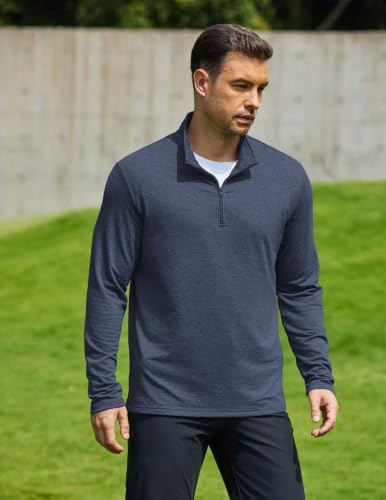 COOFANDY Quarter Zip Mock Neck Pullover