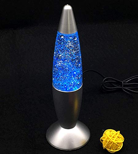 Lava Glitter Lamp With Usb Plug Multi Color Changing Led Rocket Night Light For Kid's Gift,Children's Rooms,Bedrooms,Parties Decor (Silver) #TOP3