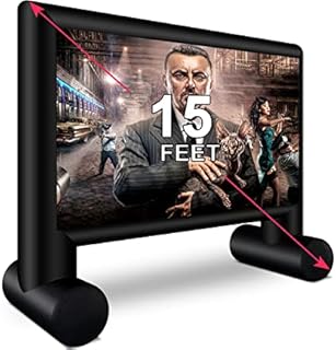 15' Inflatable Outdoor Projector Movie Screen - XHYCPY Inflatable Projection Movies Screens Great for Outdoor Backyard Pool Fun (15feet)