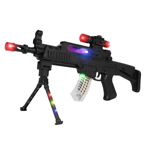 Image of Toyzone Toy Gun | Pretend & Play Gun | Flash Sound | Dynamic Movement | Movable Bullet | Removable Stand & Cassette | Gun for Kids | for 3+ Years (Combat Gun)