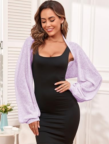 Image of ZAFUL Women's Sheer Shrug Y2K Long Sleeve Cardigans 2026 Irregular Tie Front Bolera