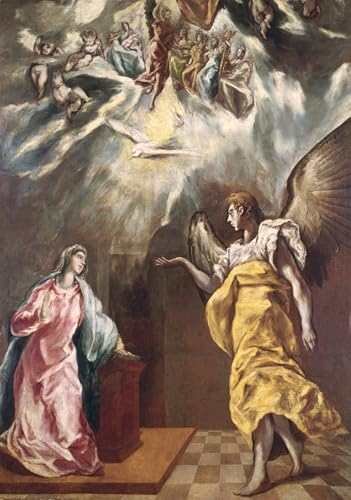 Impression sur toile l'Annonciation par le Greco, couleurs vibrantes et grand format
