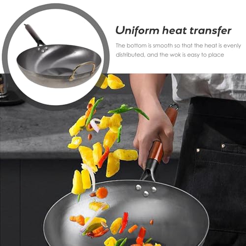 Wok de Hierro con Fondo Plano 32cm para Cocina miniatura 5