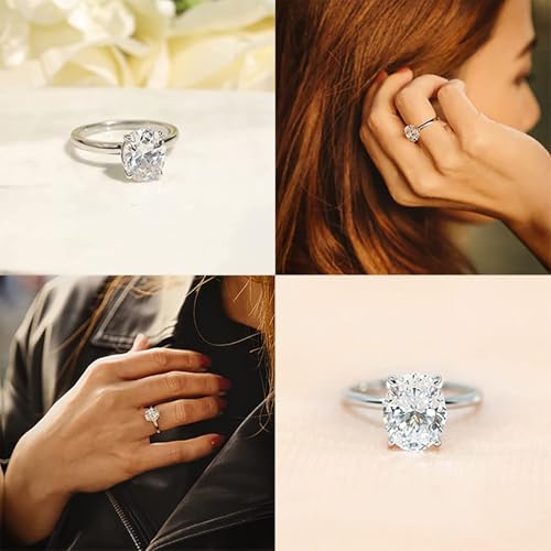 Bague moissanite or gris anti-ternissement alternative durable au diamant - 3