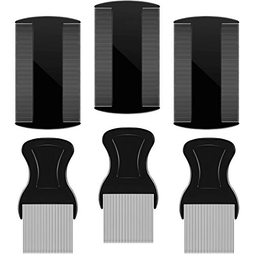 6 Pieces Hair Comb Fine Removal Combs, Include 3 Pieces Metal Teeth, 3