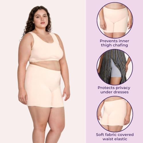 Image of Adira | Under Dress Shots for Women | Plus Size Women Tights Shorts | Soft & Comfy, Knitted Stretchy Fabric | Shorts for Dress | Women Inner Shorts | Plus Size | Pack of 2