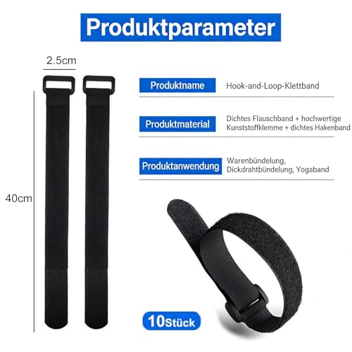 CVNRCLP 10 Stück Nylon Klettband Yogamatten tragegurt Verstellbar Sicherer Halt Fitnessmatte Band Sportmatte Haltegurt Yoga Zubehör Organizer für Zuhause und Studio