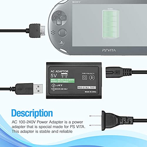 TraderPlus AC Power Adapter Charger + USB Data Charging Cable Cord for Sony PS Vita PSV 1000