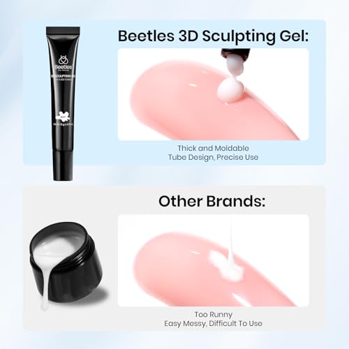 Image of Beetles White Sculpting Gel for 3D Nail Art - No Wipe 3D Rhinestone