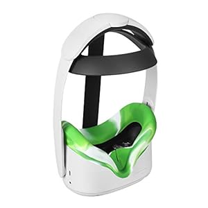 Silikon VR Gesichtsschutz für Oculus Quest 2 VR Headset Schweißdichtes Wasserdichtes Ersatz Gesichtspads Oculus Quest 2 Zubehör (Grün Gemischt)