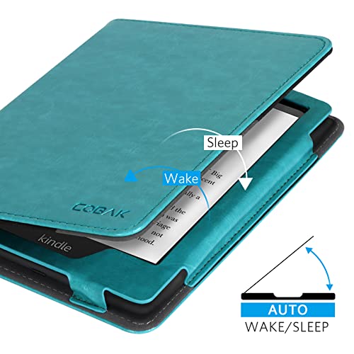 Image of CoBak Case for Ereader - Durable PU Leather Cover with Auto Sleep Wake, Card Slot, Hand Strap Feature - Fits Kindle Paperwhite 11th Generation 6.8 inch Signature Edition 2021 Released, Floral Damask