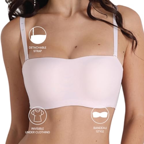 Image of Wacoal Women's Basic Mold |Padded|Wired|Half Cup|Everyday Wear|Strapless|Multiway Bra