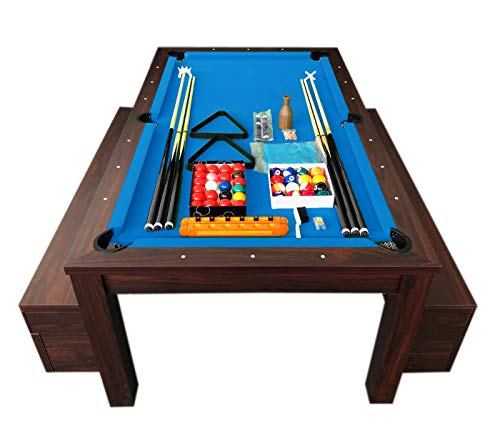 GRAFICA MA.RO S.R.L. Billardtisch Billard 7 FT Billard-Spiel und Containerbänke mit Tischplatte Neue Rich Blaum – Bild 3