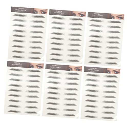 Ipetboom 12 Piezas ceja pegatinas cejas postizas cejas maquillaje pluma para contornear Bigote gel tatuajes de cejas artificiales etiqueta engomada de la frente del maquillaje tinta de soya