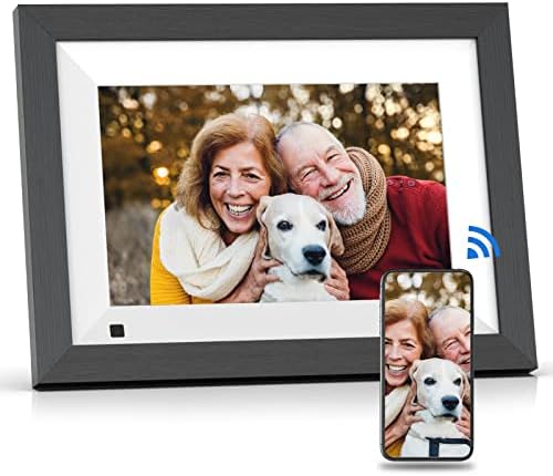 BSIMB 10.1 Inch WiFi Digital Picture Frame, 16GB Electronic Photo Frame HD IPS Touch Screen Display, Instantly Share Photos/Videos via App Email, Auto-Rotate, Gift for Grandparents
