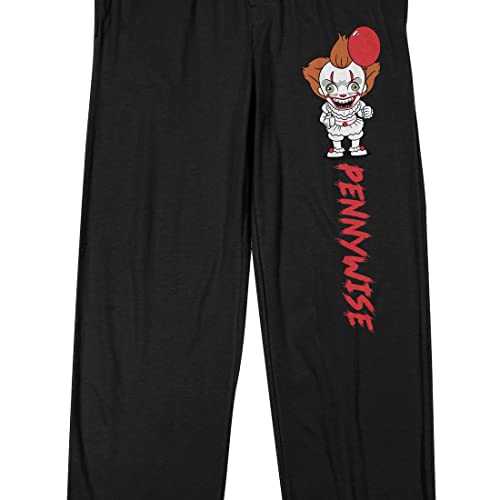 Bioworld It Movie (2017) Pennywise Men's Black Graphic Sleep Pants2