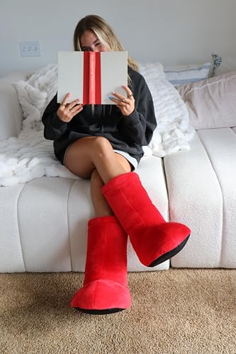 Big Red Plush Boots- Incredidbly Soft and Comfortable Premium Plushie Slippers3