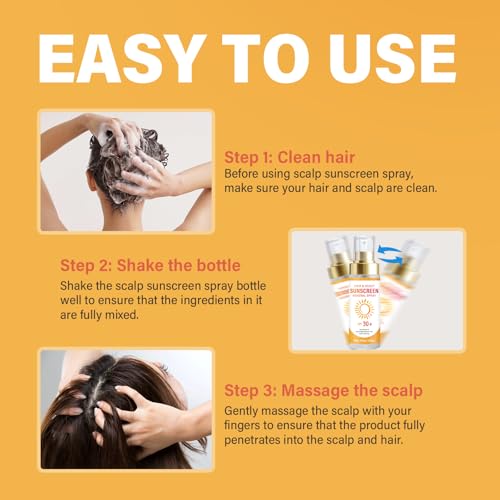 Scalp Sunscreen Spray, Hair Sunscreen Spray SPF 30 for Color Fade & Dryness, Prevent Harmful UV Rays, Scalp Not Greasy & More Comfortable, 120ML - Image 6
