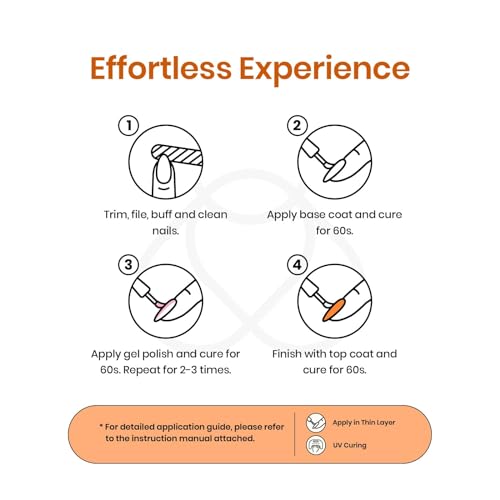Beetles Burnt Orange Gel Nail Polish, 15Ml Light Persimmon Polish Orange Nail Polish Gel Tropical Soak Off Uv Led Nail Lamp Manicure Salon Diy at home Gift for Women - 7