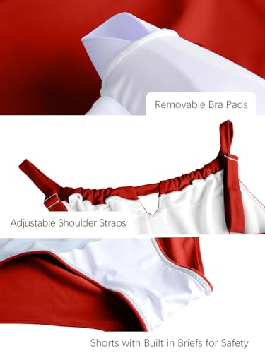 ECUPPER Women one Piece Romper Swimsuit with Short Modest Swim Dress Bathing Suit with Skirt4