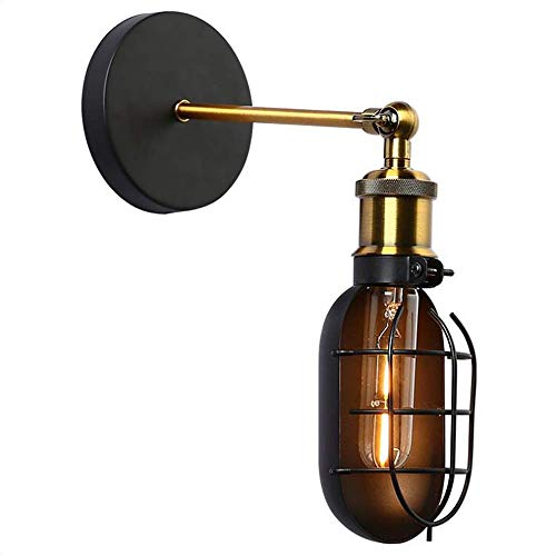 SLRMKK Diseño Industrial Retro Edison Bombilla incandescente Bunker Light Luz de Pared para Dormitorio Sala de Estar Bar Decoración