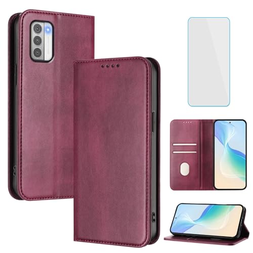 Coque Nokia G42 5G anti-rayures avec étui portefeuille et vitre