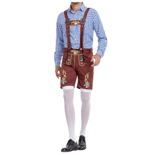 Déguisement bavarois homme costume tyrolien lederhosen pantalon avec bretelles