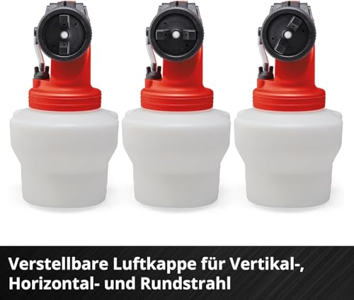 Einhell Akku-Farbsprühsystem TE-SY 18/90 Li-Solo Power X-Change (18 V, 1000 ml/min Förderleistung, 1200 ml Behälter, regulierbare Luft-/Farbmenge, inkl. Zubehör, ohne Akku)